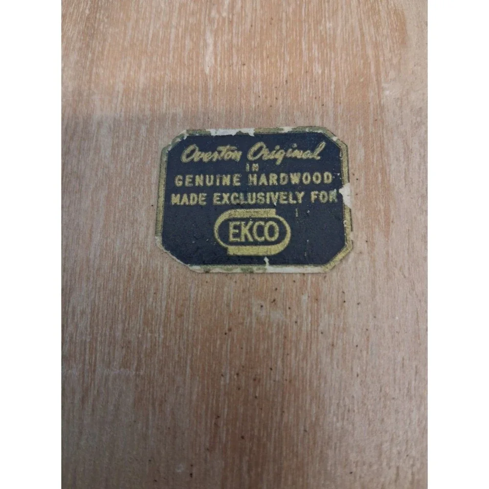 VTG EKCO Flint Stainless Vanadium 2 Knife Set w Hardwood Block, missing fork GUC